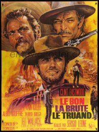 5p769 GOOD, THE BAD & THE UGLY French 1p '68 Clint Eastwood, Leone, Mascii art, rare 1st release!