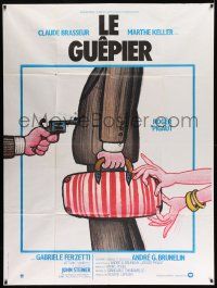 5p780 HORNET'S NEST French 1p '76 great cartoon artwork of man being robbed at gunpoint!