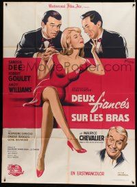 5p785 I'D RATHER BE RICH French 1p '64 Grinsson art of Sandra Dee, Robert Goulet & Andy Williams!
