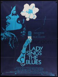 5p808 LADY SINGS THE BLUES French 1p '72 wonderful art of Diana Ross as singer Billie Holiday