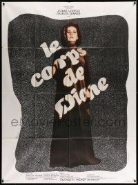 5p814 LE CORPS DE DIANE French 1p '69 great full-length image of Jeanne Moreau, Ferracci art!