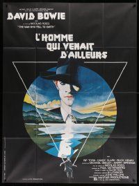 5p836 MAN WHO FELL TO EARTH French 1p '76 Nicolas Roeg, best art of David Bowie by Vic Fair!