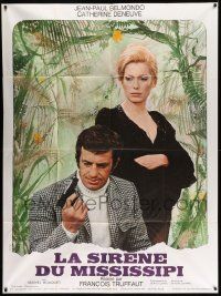 5p846 MISSISSIPPI MERMAID style B French 1p '70 Francois Truffaut, Belmondo & Catherine Deneuve!