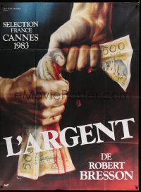 5p848 MONEY French 1p '83 Robert Bresson's L'Argent, Peellaert art of blood-soaked money!