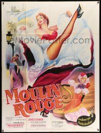 5p850 MOULIN ROUGE French 1p R50s wonderful different art of sexy French showgirl kicking her leg!