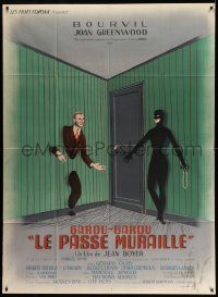 5p851 MR PEEK-A-BOO French 1p '51 Labisse art of man walking through wall to catch sexy burglar!