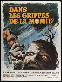 5p853 MUMMY'S SHROUD French 1p '67 Hammer horror, best different monster art by Boris Grinsson!