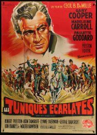 5p860 NORTH WEST MOUNTED POLICE French 1p R50s Cecil B. DeMille, Gary Cooper, cool Belinsky art!