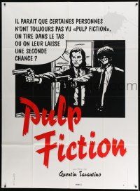 5p893 PULP FICTION French 1p '94 Tarantino, should Travolta & Jackson give 'em a second chance?
