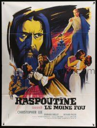 5p900 RASPUTIN THE MAD MONK French 1p '66 best different art of Christopher Lee by Boris Grinsson!