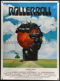 5p907 ROLLERBALL French 1p '75 cool completely different artwork by Jouineau Bourduge!
