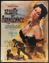 5p913 SEDUCED & ABANDONED French 1p '64 art of sexy Stefania Sandrelli by Georges Allard!