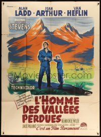 5p918 SHANE French 1p R50s Grinsson art of Alan Ladd & Brandon De Wilde, most classic western!