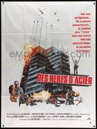 5p942 STEEL French 1p '79 Lee Majors, Jennifer O'Neill, cool action montage artwork!