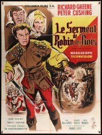 5p948 SWORD OF SHERWOOD FOREST French 1p R60s art of Richard Greene as Robin Hood by Jean Mascii!