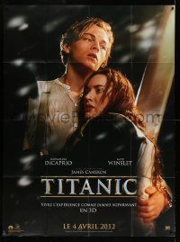 5p964 TITANIC teaser French 1p R12 different close up of Leonardo DiCaprio & Kate Winslet!