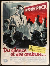 5p966 TO KILL A MOCKINGBIRD French 1p '62 different Grinsson art of Gregory Peck, Harper Lee!