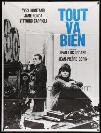 5p968 TOUT VA BIEN French 1p '72 Montand & Jane Fonda by movie camera, Jean-Luc Godard!