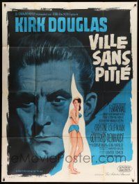 5p969 TOWN WITHOUT PITY French 1p '61 intense art of Kirk Douglas, plus sexy Christine Kaufmann!