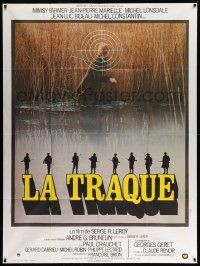 5p970 TRACK French 1p '75 La traque, Ferracci art of Mimsy Farmer in assassin's target!