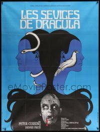 5p976 TWINS OF EVIL French 1p '72 cool completely different Bacha art of female vampires!