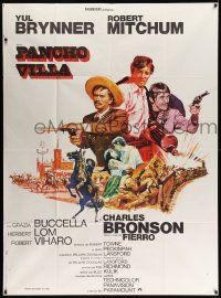5p984 VILLA RIDES French 1p '68 art of Yul Brynner, Robert Mitchum & Bronson, Sam Peckinpah!