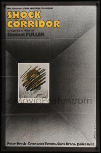 5p636 SHOCK CORRIDOR French 31x36 R76 Sam Fuller, cool different W. Reinnu artwork!