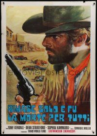 5p132 BROTHER OUTLAW Italian 1p '71 Tony Kendall, cool spaghetti western art by G. Di Stefano!