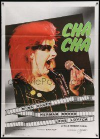 5p136 CHA CHA Italian 1p '82 wild punk rock image of Nina Hagen screaming into microphone!