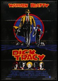 5p148 DICK TRACY Italian 1p '90 different art of Warren Beatty as Chester Gould's famous detective!
