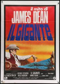 5p164 GIANT Italian 1p R90s best image of James Dean reclined in car, directed by George Stevens!