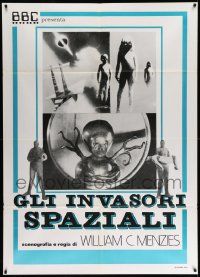 5p181 INVADERS FROM MARS Italian 1p R76 classic, different images of monsters from outer space!