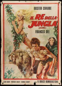 5p188 KING OF THE JUNGLE Italian 1p R70s different Mos art of Buster Crabbe & Frances Dee!