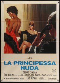 5p221 NUDE PRINCESS Italian 1p '76 great sexy art of nearly naked Ajita Wilson & Tina Aumont!
