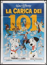 5p225 ONE HUNDRED & ONE DALMATIANS Italian 1p R80s most classic Walt Disney canine family cartoon!