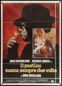 5p233 POSTMAN ALWAYS RINGS TWICE Italian 1p '81 Jack Nicholson & sexy Jessica Lange, different!