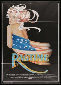 5p241 RAGTIME Italian 1p '82 different Trevisi art of naked woman wearing only the American flag!