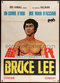 5p243 REAL BRUCE LEE Italian 1p '73 Hong Kong kung fu documentary, different image of the legend!