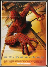 5p256 SPIDER-MAN Italian 1p '02 Tobey Maguire crawling up wall, Sam Raimi, Marvel Comics!