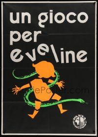 5p273 UN GIOCO PER EVELINE Italian 1p '71 cool artwork of snake slithering around girl's body!