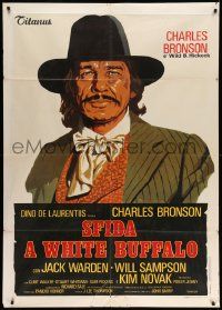 5p279 WHITE BUFFALO style B Italian 1p '77 different art of Charles Bronson as Wild Bill Hickok!