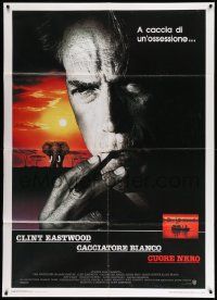 5p280 WHITE HUNTER, BLACK HEART Italian 1p '90 super c/u of Clint Eastwood as director John Huston!