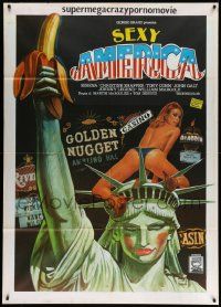 5p290 YOUNG HOT 'N' NASTY TEENAGE CRUISERS Italian 1p '77 Lady Liberty & Las Vegas, Sexy America!