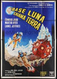 5p070 FIRST MEN IN THE MOON Italian 2p '64 Ray Harryhausen, H.G. Wells, different sci-fi artwork!
