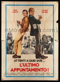 5p083 L'ULTIMO APPUNTAMENTO Italian 2p '77 art of Tony Curtis & Roger Moore, The Persuaders!