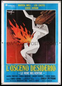5p089 OBSCENE DESIRE Italian 2p '78 Giulio Petroni's La Profezia, wild Enrico De Seta art!