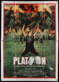 5p090 PLATOON Italian 2p '87 Oliver Stone, Vietnam War, classic image of Willem Dafoe!