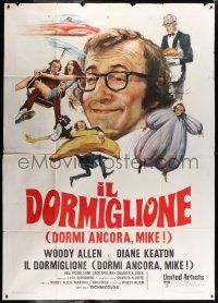 5p096 SLEEPER Italian 2p '74 Woody Allen, Diane Keaton, wacky different art by Averardo Ciriello!