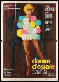 5p097 STRIPPER Italian 2p '63 different Brini art of sexy Joanne Woodward wearing only balloons!