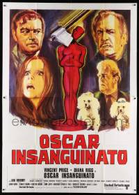 5p101 THEATRE OF BLOOD Italian 2p '73 different Avelli art of axe cutting off Academy Award head!